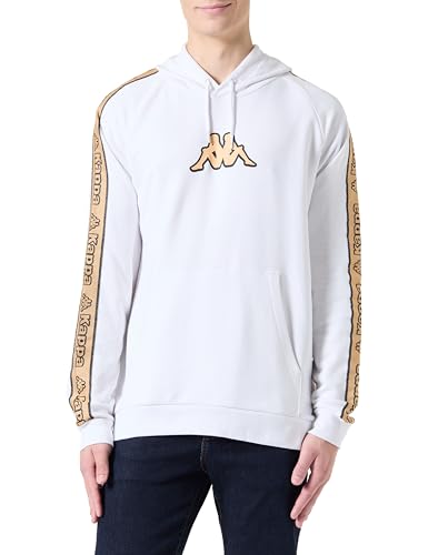 Kappa Berlanga Base Felpa Uomo, Bianco, M