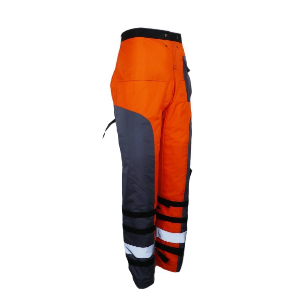 Pantaloni Antitaglio per Motosega, Arancioni, con Vita Regolabile, Equipaggiamento di Multifunzionale a 9 Strati per Motosega, M