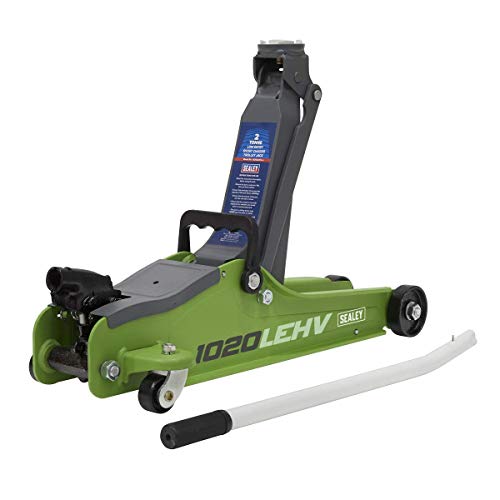 Sealey 1020LEHV 2tonne Low Entry Short Chassis Trolley Jack-Hi Vis Green
