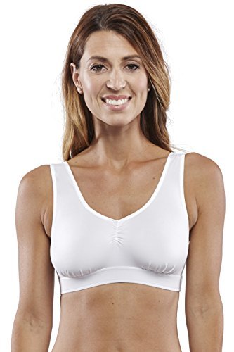 Carole Martin Slip-On Wireless Comfort Bra for Women - 38 White