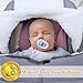 Mom's Choice Awards Winner-TSAYAWA Winter Baby Car Seat Cover -Keep Babies Warm Carseat Bunting Bag/Blanket for Newborn & Infant - Cold Weather Insulated Windproof Carrier Canopy for Travel (Grey)