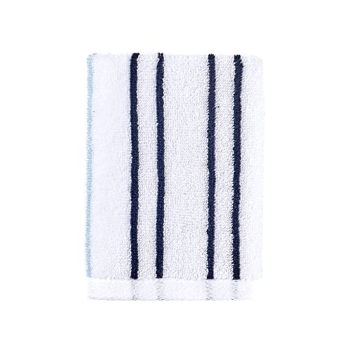 Kate Spade New York Disco Stripe Wash Cloth, 13x13 inch, ICY Sky