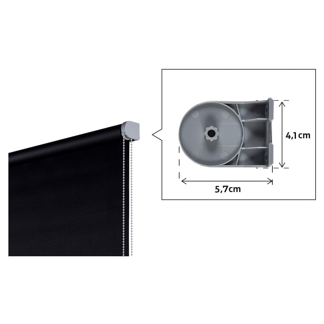Estores enrollables Opacos Premium, Estor Opaco para Máxima Privacidad con Fácil Instalación en Techo o Pared, Persiana Opaca para Salon o Dormitorio STORESBASIC Negro 140x250