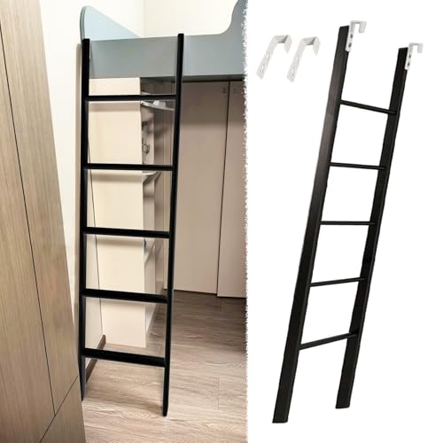 Escalera ajustable para litera superior, se adapta a camas de 45 a 69 pulgadas, resistente y segura, fácil instalación, diseño que ahorra espacio para niños y adultos