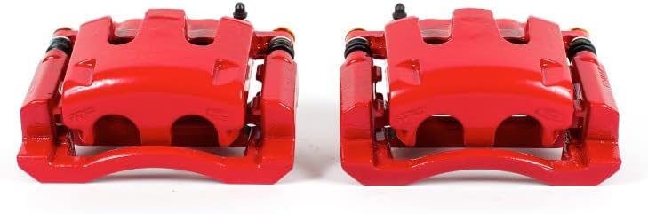 Miniatura 3 de Power Stop Par de pinzas traseras S5028 con recubrimiento en polvo rojo para Ford F-350 Super Duty 2005-2012, Ford F-450 Super Duty 2011-2012
