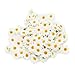 Bornfeel Fiori Margherite 100 Pezzi Fiori Finti Bomboniere Fiore Artificiale Corolla in Seta per Pasqua Tavola Cofano Matrimonio Festa Cerimonia Decorazione 38 x 38 x 20 mm Bianco