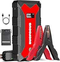 SUCFOCUS Starthilfe Powerbank, Auto Starthilfe 2500A 12V (Bis zu 8L Benzin/7L Diesel) Starter Powerbank mit Starthilfekabel LED Taschenlampe, großen Bildschirm, Autobatterie Booster für SUV Motorrad