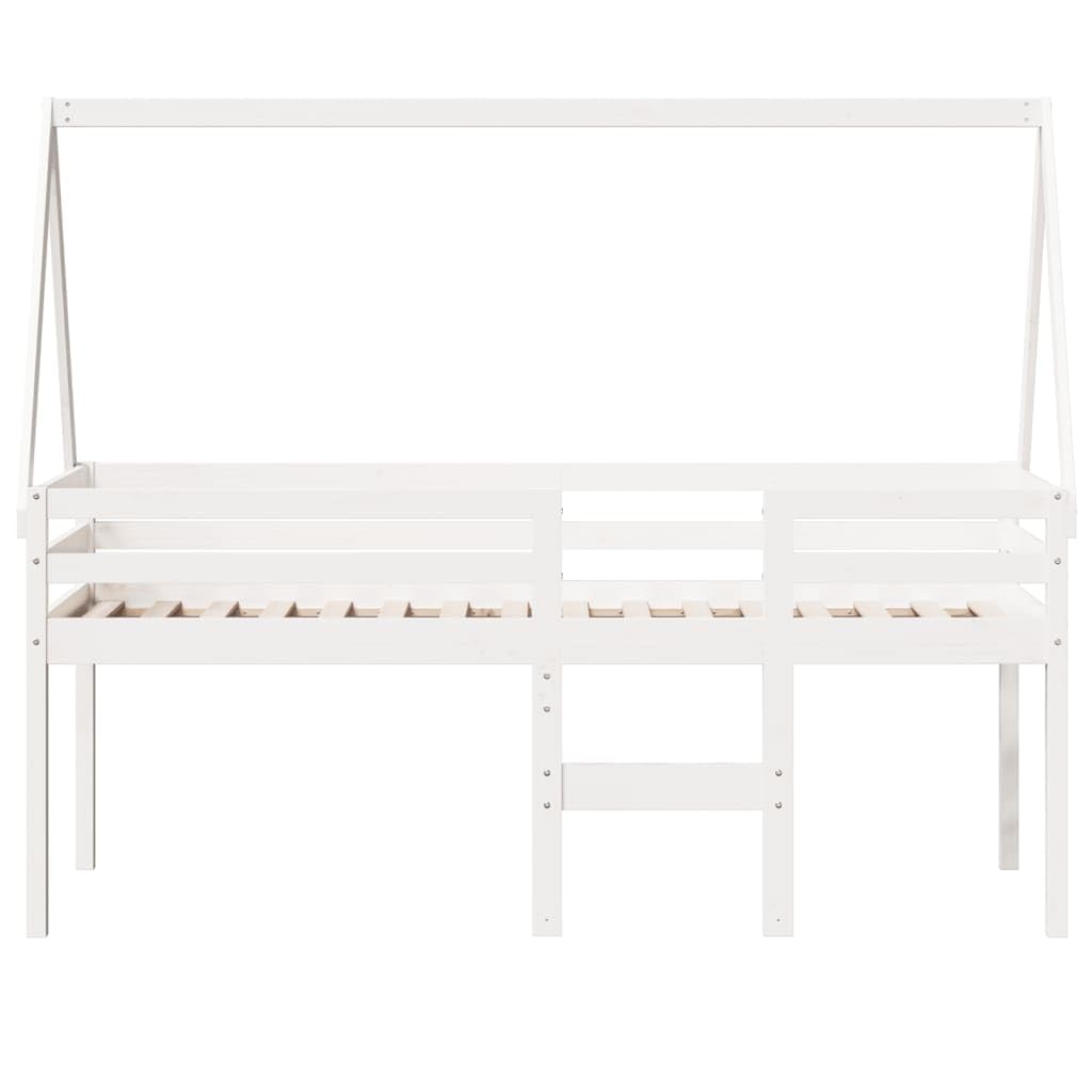 Letto a Soppalco con Tetto Bianco 90x200 cm in Legno di Pino,Letto a Soppalco,Letto Soppalco,Letto a Soppalco,Struttura Letto,Letto a Soppalco con Tetto -3282093