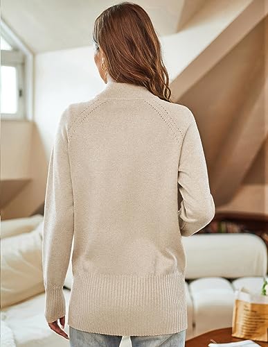 GRACE KARIN Womens Long Sleeve Zip Up Knit Cardigan with Pockets Stand Collar Full Zip Sweater Coats Trendy Fall Jackets4