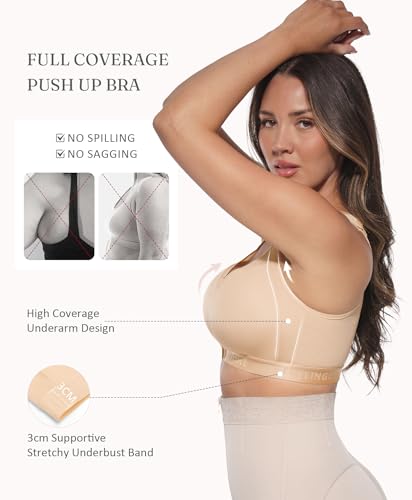 FeelinGirl Front Closure Post Surgery Compression Bra with Adjustable Straps Wireless Breast Augmentation Post Op Bras3