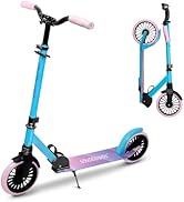 Nattork Kick Scooter for Age 6+ Kids Teens Adults, Max Load 240 LBS, Adjustable Height Foldable w...