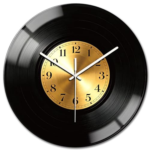 peacoblue Vinyl Record Wall Clocks Battery Operated, 12" Round Clock