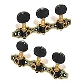 HYTROVE 2個プロフェッショナルギターチューナーペグ ゴールド仕上げ 耐久性の交換用マシンヘッド 音程安定機能付き アコースティック エレ