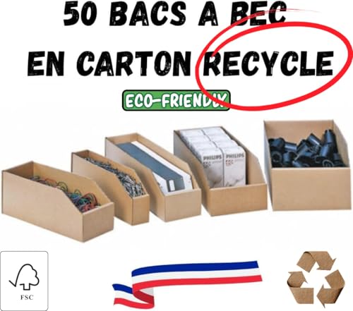 Bacs à bec carton contre le désordre des petites fournitures et pièces d'atelier