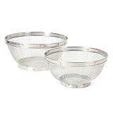 Martha Stewart Covello Stainless Steel Mesh Colander Set 2-Pieces, Silve