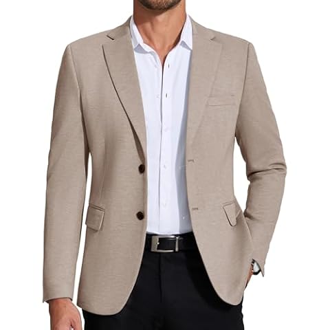 COOFANDY Mens Casual Blazer Knit Sport Coat Lightweight Two Button Suit Jacket Cover