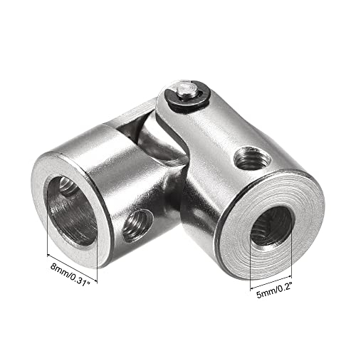 sourcing map Drehbare Kreuzgelenk Wellenkupplung 5mm bis 8mm Innendurchm. L35 x D14 mit Schrauben und Schraubenschlüssel für RC Modell