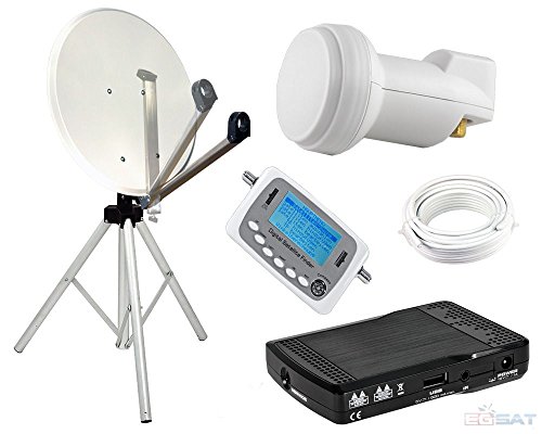 Sistema de Satélite para Camping 65 cm con Trípode y Receptor HD