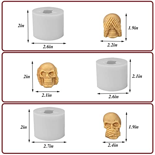 Candle Making Molds, Resin Molds Silicone 3D Skull Candle Molds Set Soap Molds For Halloween Party For Diy Candle Making Chocolate Soap Candy Handmade Art Crafts (Size : Ghost3) #TOP1