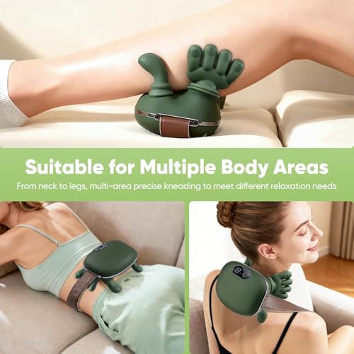 Image of Bionic Heated Massager,Wireless Portable Shiatsu Neck and Back Massager,Electric Deep Tissue 4D Kneading Massage With 3 Intensity Levels and Two-Level Adjustable Heating Function,4.30 Hour Run Time With 15 Min Auto Cut-off Function for Muscle Relax and for pain relief (A1)