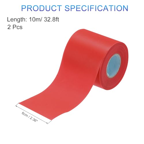 Image of MECCANIXITY 2Pcs Air Conditioner Pipe Tapes, Pipe Wrapping Tape PVC Protective Tube Duct Tapes for Repairs DIY Projects AC Insulation Tape, 6cm x 32.8ft Red