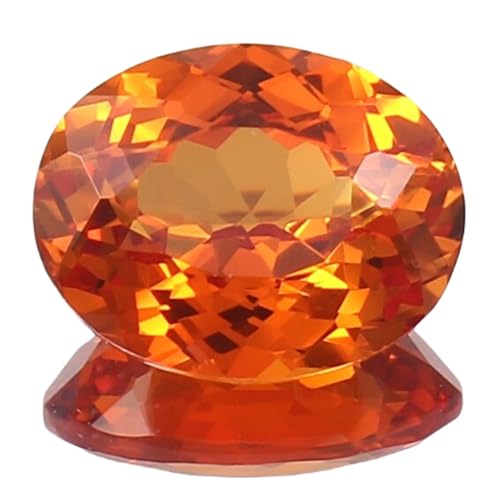Saphir naturel orange de Ceylan ovale 13,4 mm, la pierre idéale pour réparer ou monter une bague