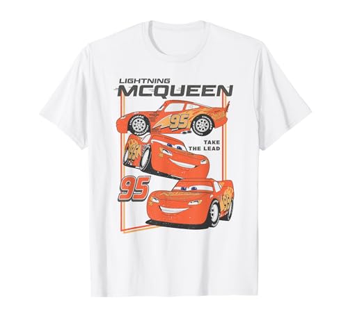 Disney Pixar Cars 2 Lighting MC Queen Take The Lead Poster t-shirt