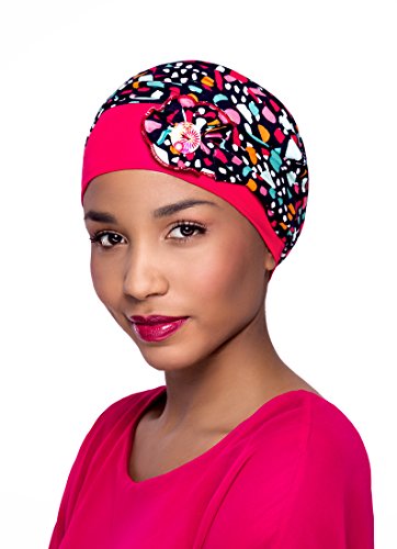 NJ CREATION Kenaya - Berretto in bambù, motivo a pois, colore: Fucsia