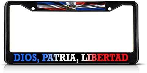 Fastasticdeals Dios Patria Libertad Dominican Republic License Plate Frame Tag Holder Cover