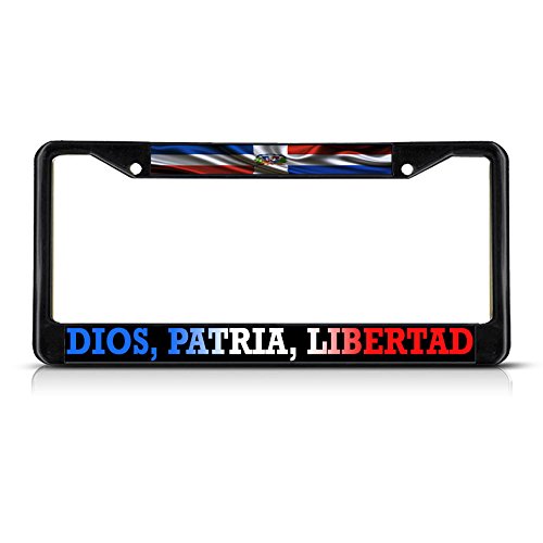 Portamatrículas metálico de la República Dominicana para sustituir marcos de plástico