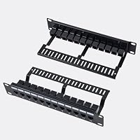 GeeekPi 12-Port Cat6-Patchpanel, 1U für 10-Zoll-Racks – modulares Panel mit Keystone-Kopplern & Kabelmanagement, kompatibel mit DeskPi RackMate T1/T0/T2/T0 Plus/T1 Plus/TL1 & 10-Zoll-Serverschrank – Ansicht 2