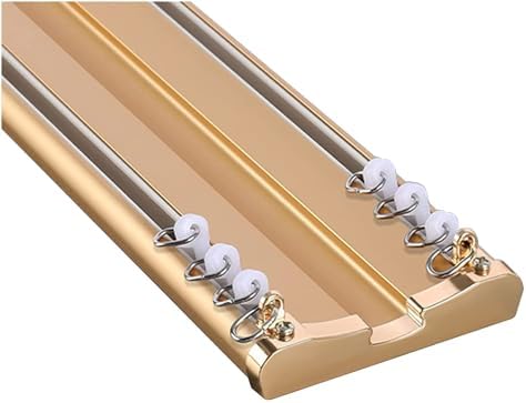 Heavy-Duty Curtain Track Set, Aluminum Alloy Ceiling-Mounted Double Track, Suitable for Living Rooms, bathrooms, bedrooms, and Room dividers.