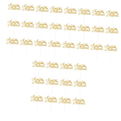 Amosfun 36 Pçs Decoração De Bolo De Natal Inserções De Veado Cupcake Decoração De Natividade Decoraç