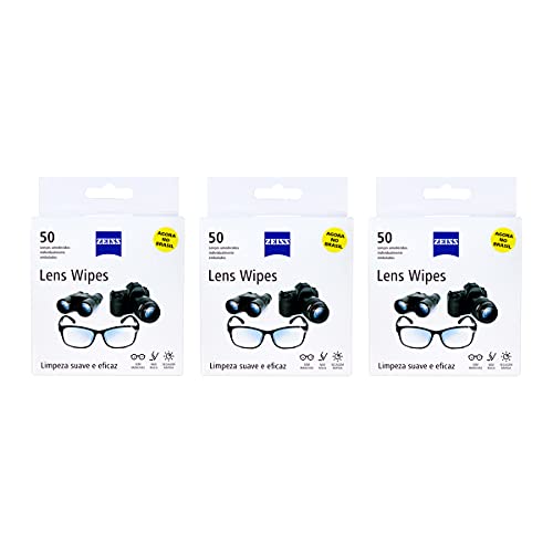 KIT 3 CAIXAS DE 50(unidades) LENS WIPES ou KIT DE 5 CAIXAS DE 30(unidades) LENS WIPES ZEISS