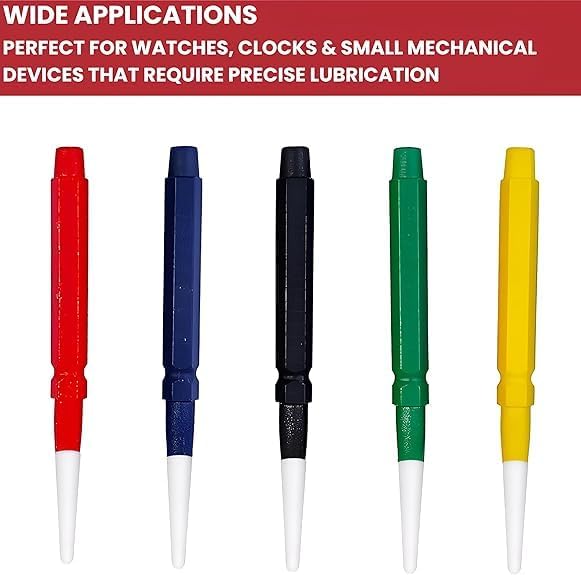 PRESIZE 5 Oiler Pen Needle Set for Watchmaker Precision Oiler Pen Applicator for Watch Repair, Clock Lubrication and Small Parts