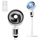 Ventilador de Piso con 4 Velocidades, Ventilador Circulador de Aire Silencioso,Temporizador 7.5H y Control Remoto, 56-86cm...