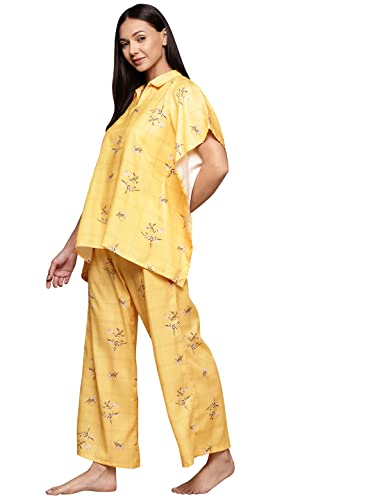 Image of ZIYAA Women Women's Orange Rayon Night Suit Set