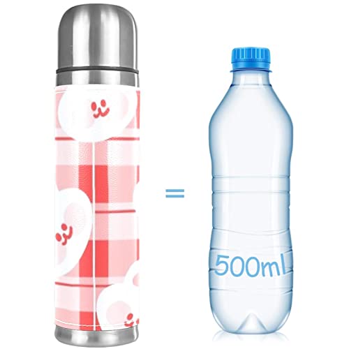 Plaid Rabbit Stainless Steel Leather Vacuum Insulated Mug Baby Boy Thermos Water Bottle For Hot And Cold Drinks Kids Adults 16 Oz #TOP3