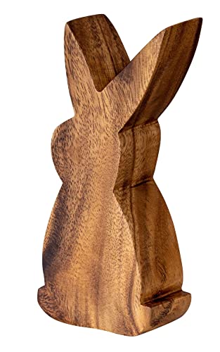 levandeo Hase H15 cm de madera de conejo de Pascua, madera de acacia, decoración de Pascua, decoración de mesa
