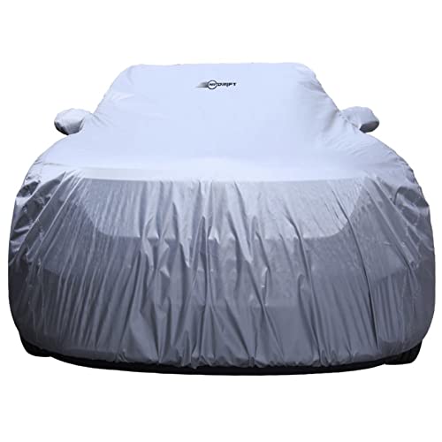 Image of NEODRIFT 'SilverTech' All Weather Protection Car Cover for Tata Zest - Dust, Waterproof, Durable Cover - Triple Stitched Elastic Grip with Mirror and Antenna Pocket - Silver