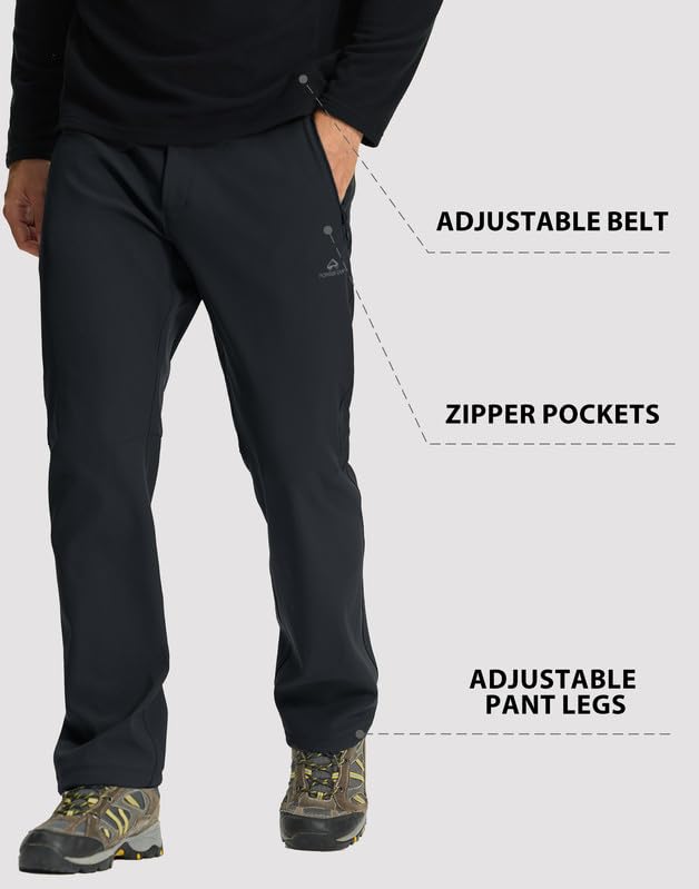 Pioneer Camp Pantalones de senderismo para hombre, exteriores, elásticos, impermeables, transpirables, de secado rápido, con cremallera, para escalada, montañismo