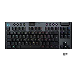 Logitech G915 LIGHTSPEED TKL Tenkeyless kabellose mechanische Gaming-Tastatur, Taktiler GL-Tasten-Switch, LIGHTSYNC RGB, Ultraschlankes Design, 40+ Stunden Akkulaufzeit, Deutsches QWERTZ-Layout-Carbon
