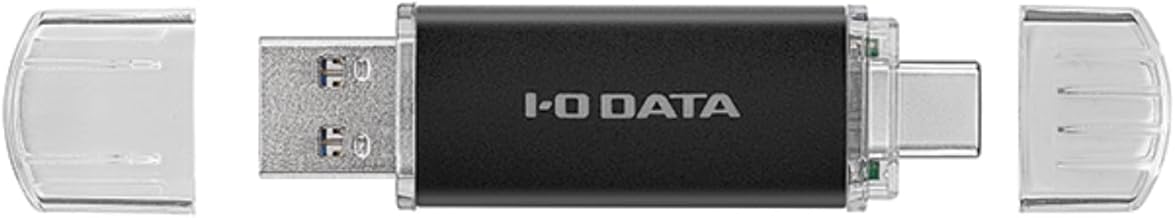 IODATA U3C-STD128G/KUE USB Memory, 128GB, Type-A & Type-C equipped, USB 3.2 Gen 1 compatible, Smartphone capacity shortage solution, PC data sharing, backup, Japanese manufacturer, Black