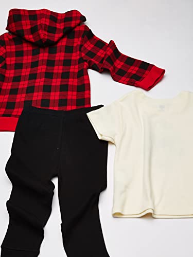 Hudson Baby Unisex Baby And Toddler Cotton Hoodie, Bodysuit Or Tee Top And Pant Set Plaid Moose Baby, 9-12 Months #TOP8