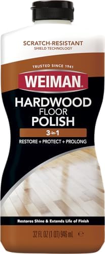 Weiman Wood Floor Polish and Restorer - 32 Ounce - High-Traffic Hardwood Floor, Natural Shine, Removes Scratches, Leaves Protective Layer, Packaging May Vary