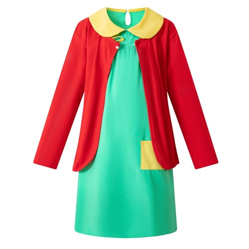 Disfraz Auggle Girls vestido verde con cárdigan rojo miniatura 2