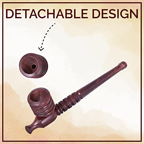 Image of ROYAL SWAG Classic Smoking Pipe Wooden | Vintage Tobacco Pipe Smoking Pipe (6 Inch) With Removable Pipe Give It The Unique Touch Of Smoke Durable Hard Wood Material Handmade Retro Sailor Pipe