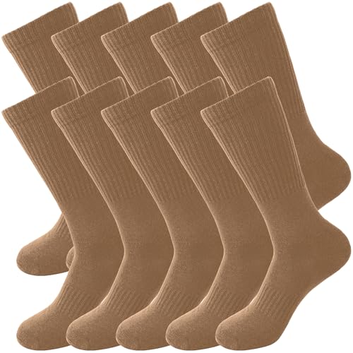 5 Pairs Military Green Socks Army Crew Sock Military Boot Socks for Men Women Working Outdoor