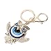 WIHFHGZ Rhinestone Keychain with Blue Turkish Evil Eye Pendant, Zinc Alloy, 1 Piece - Fashion Jewelry Bag Accessory, Durable Design, Protective Amulet for Home and Office