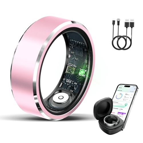 Uaunega Smart Ring for Women Men,IP68 Waterproof Wearable Fitness Tracker with Sleep Tracking Heart Rate Healthy Monitor Ring Activity Monitoring Steps for iOS Android